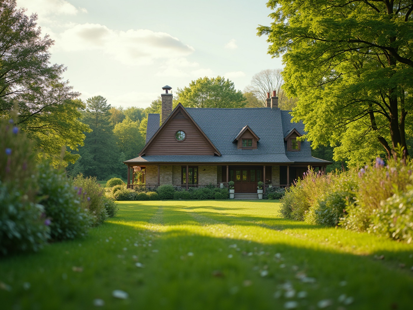 The main lodge and gardens at Howberry Hills
